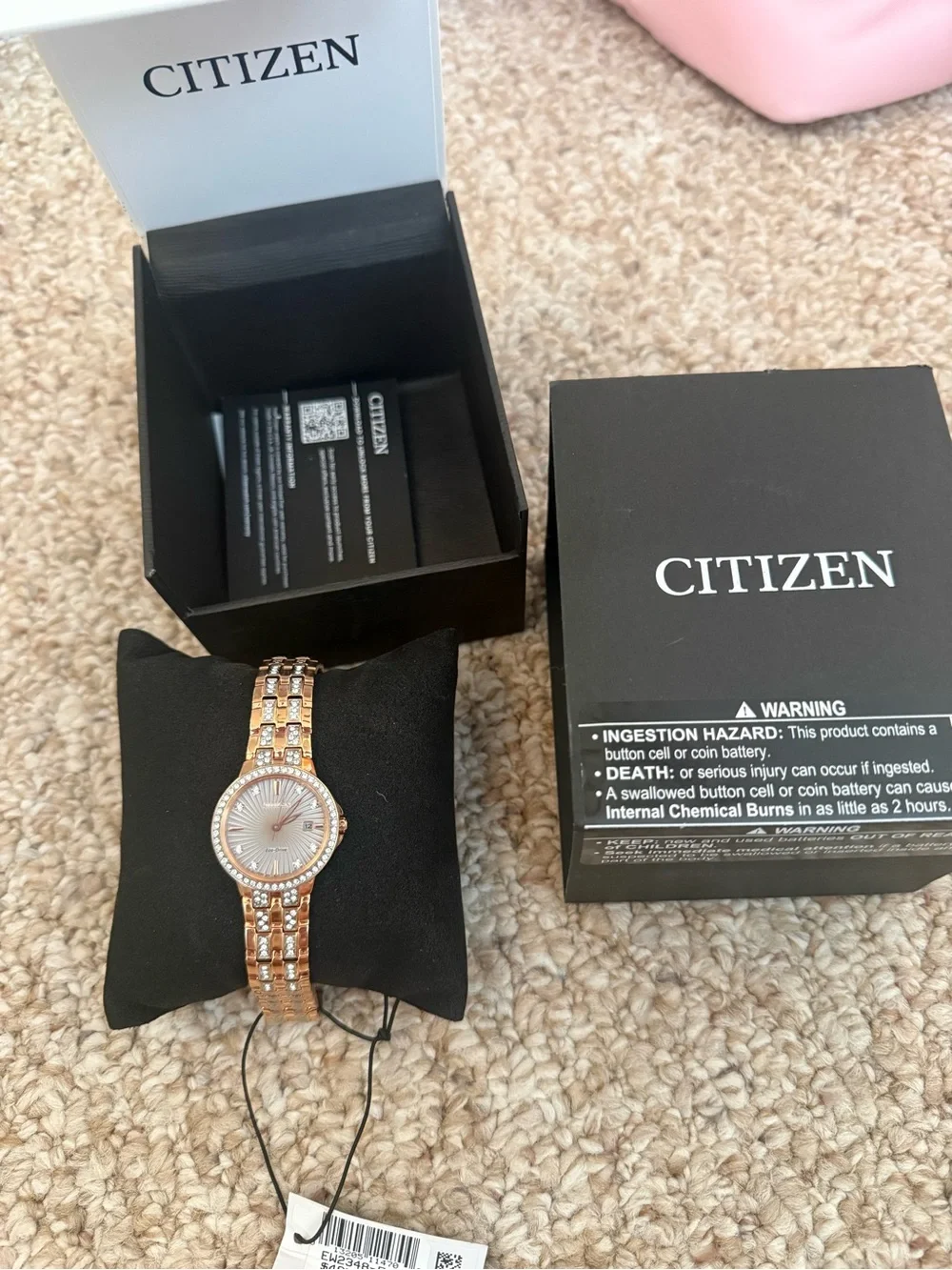 Citizen Rose Gold-Tone Women's Crystal Accent Bracelet Watch